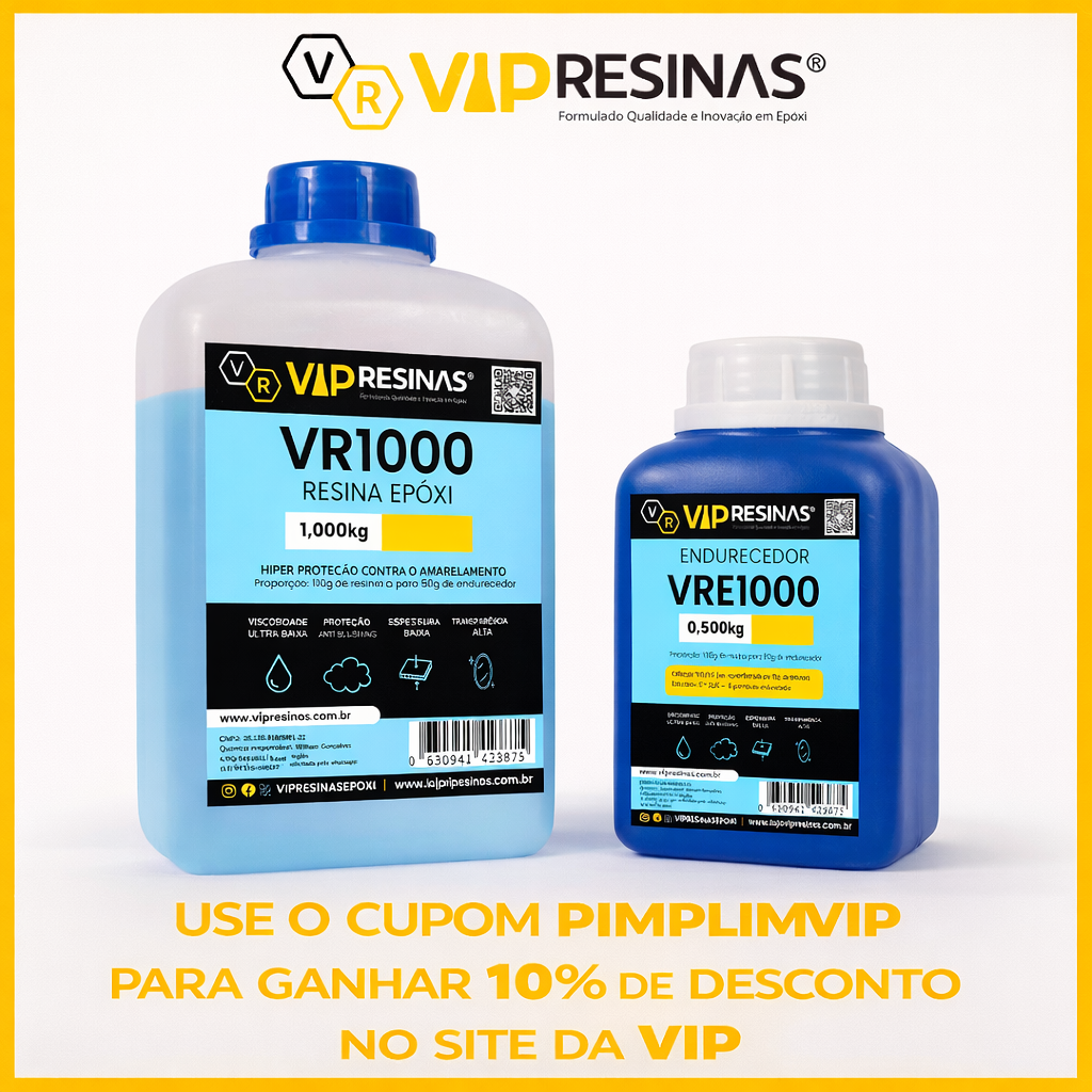 Resina Epóxi + Endurecedor UV VR1000 1,5kg Baixa Espessura